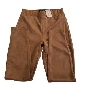 Sanctuary Runway Dark Spic Brown Faux Suede Stretch Legging Pants Women’s Large